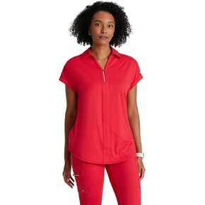 بلوزة BARCO One Performance Knit Engage للنساء - ياقة بسحاب وياقة على شكل دولمان وأكمام دولمان للنساء، قميص غرينادين XX-Large، أحمر in Kuwait