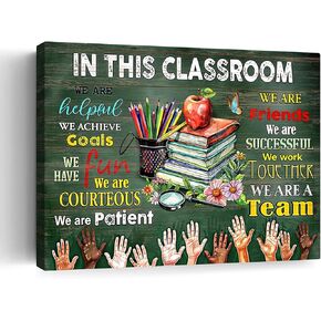Koctwin Inspirational Book Wall Art Positive Modern Decor Classroom Tree Wall Decor Watercolor Canvas Painting Prints for Classroom Wall Decor Equality Artwork Gifts 12x16 Inch