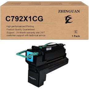 C792X1CG C792 High Yield Cyan Toner Cartridge Remanufactured Work for lexmark C792 C792de C792dhe C792dte C792e Printer