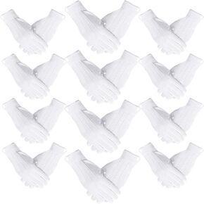 Hercicy White Gloves Men Women Nylon Cotton Gloves Uniform Gloves Dress Gloves Parade Costume for Wedding Formal Tuxedo Party