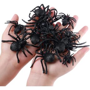 Flormoon Spider Toys 50 pcs Realistic Spider Figures Tarantula Figurines for Halloween Decor, Early Educational Toy, Birthday Party, Cake Topper for Kids