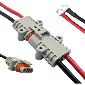 مجموعة موصلات مقاومة للماء 8AWG Anderson 50A، تتميز بموصلات توصيل كابل Anderson Jumper لتوصيل/فصل البطارية بسرعة. مناسبة لوصلات الكابلات للسيارات والشاحنات والمركبات الترفيهية والخارجية.