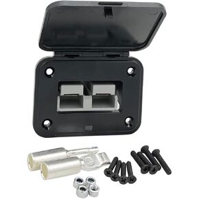 120A Plug Mounting Panel with Dust Cover for Anderson SB120 Connectors Flush Mount Recessed Plate, 120Amp Socket Panel 12-24V DC