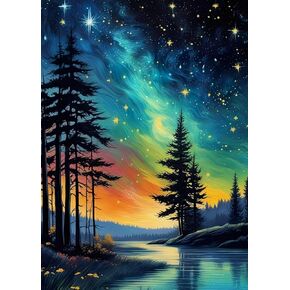 FOXKISS Moon Diamond Art Painting Kits for Adults, Moon Beach Full Drill Diamond Dots Paintings for Beginners, Round 5D Paint with Diamonds Pictures Gem Art Painting Kits DIY Crafts Kits 12x16inch in Kuwait