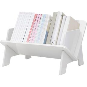Wood Bookcase in Living Room/Home/Office, Desktop Book Shelf Organizer Bookshelves Storage Rack for CDs/Magazine/Books Display (Light Brown, 13.6")