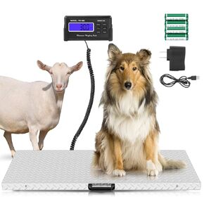 Bonvoisin Dog Scale for Large Breed Animal Livestock Weight Scale with Large Stainless Steel Platform, 1100lb X 0.2lb Postal Shipping Scale Pet Scale for Dog, Cattle, Sheep