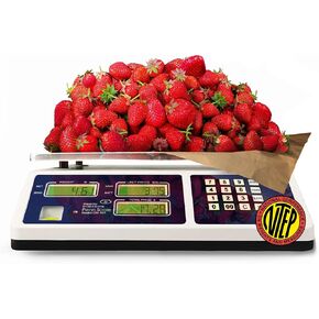 Penn Scale CM-101 NTEP Certified Scale for Digital Price Computing - 30lb Commercial Scale with 0.01lb Readability - Rechargeable Battery, Dual LCD Display & Removable Platter (COC #04-101A1)