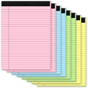 Legal Pads 8.5 x 11 Colored Note Pads, 12 Pack Colored Paper Pads 8.5 x 11 Lined Paper, Pads of Paper 8.5 x 11 Writing Pads, Wide Ruled Notebook Pad 8 1/2 x 11, Legal Notepads 8.5 x 11, 30 Sheets/Pad