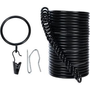 Curtain Rings with Clips and Pinhooks Included 2 Inch Inside Diameter 24 Rings for Two Standard Curtains Gold Hjpzrui