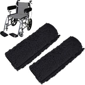 Wheelchair Armrest Covers, Office Chair Armrest Pads, Memory Foam and Lamb Wool Universal Arm Rest Pad Covers, Soft Support, Elbows and Forearms Pressure Relief