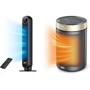 Dreo Tower Fan for Bedroom, 25ft/s Velocity Quiet Floor Fan, 90° Oscillating Fans for Indoors with 4 Speeds, 4 Modes, 8H Timer, Standing Fans, Bladeless Fan, Black, Nomad One (DR-HTF007) in Saudi Arabia