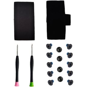 Wallet Replacement Screws + Screwdriver+ Metal Clip, For Metal Wallet Repair Kit， Elastic Cash Strap Replacement for Wallet (Standard Set - Black) (6)