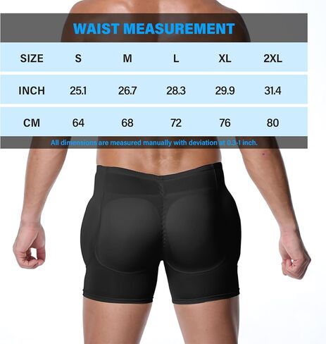 Mens Padded Underwear Butt Enhancer High Waisted Shapewear Butt Lifter Boxers with Detachable Pads in Saudi Arabia