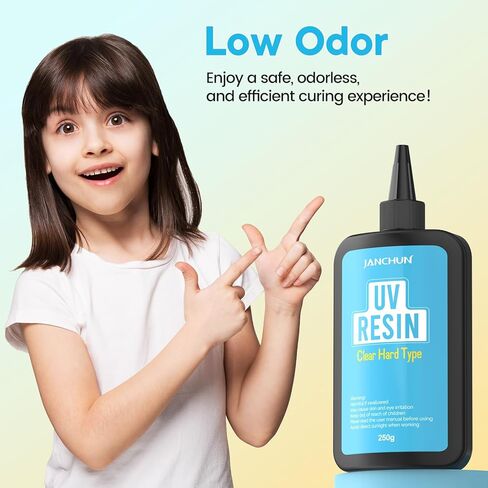 JANCHUN Clear UV Resin kit - Upgraded 300g Ultraviolet UV Resin Glue Hard Type, Low Odor, Fast Curing UV Epoxy Resin Color Pigment for Jewelry Making kit, DIY Crafts Resin Molds Coating and Beginners in Kuwait