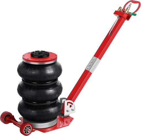 Air Jack 5 Ton 11000lbs Pneumatic Jack 3s Fast Lifting Height Up to 16Inch, Air Jacks for Cars with Adjustable Long Handle Heavy-Duty Triple Bag Air Jack Red in Saudi Arabia