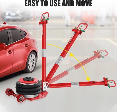 Air Jack 5 Ton 11000lbs Pneumatic Jack 3s Fast Lifting Height Up to 16Inch, Air Jacks for Cars with Adjustable Long Handle Heavy-Duty Triple Bag Air Jack Red in Saudi Arabia