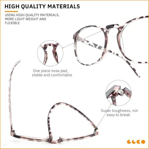 ايبوان نظارات حجب الضوء الازرق مع عدسات متلونة بالضوء، 3 قطع نظارات باطار دائري عصري ريترو - مضادة للاشعة فوق البنفسجية/الوهج بنسبة 99.9% in Kuwait