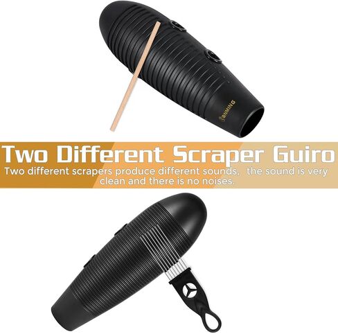 أداة RANMING Guiro، 3.9 × 13 بوصة Super Guiro، أداة قرع لاتينية على شكل سمكة مع 2 مكشطة أداة تدريب موسيقية للمبتدئين ومحبي الموسيقى. (وردي) in Kuwait