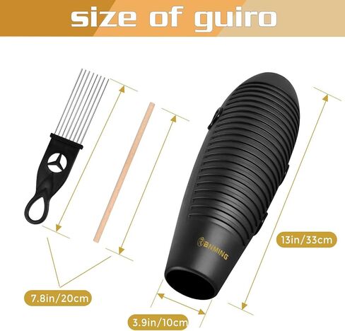 أداة RANMING Guiro، 3.9 × 13 بوصة Super Guiro، أداة قرع لاتينية على شكل سمكة مع 2 مكشطة أداة تدريب موسيقية للمبتدئين ومحبي الموسيقى. (وردي) in Kuwait