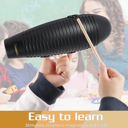 أداة RANMING Guiro، 3.9 × 13 بوصة Super Guiro، أداة قرع لاتينية على شكل سمكة مع 2 مكشطة أداة تدريب موسيقية للمبتدئين ومحبي الموسيقى. (وردي) in Kuwait