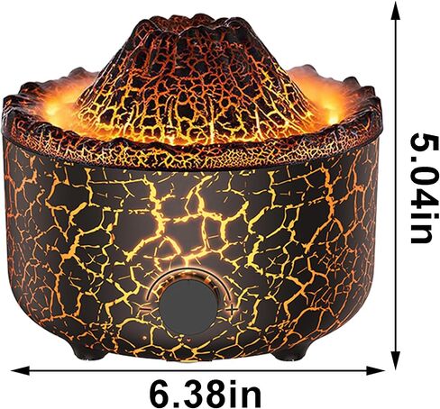 YALEDI Aromatherapy Essential Oil Diffuser, 560ml Ultrasonic Cool Mist Diffuser/Humidifier with Flame & Volcano 2 Mist Mode, for Bedroom,Office,Home, Timer & Auto Shut-Off, Remote Control, Gift in Kuwait