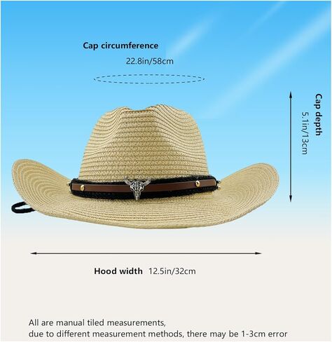 Women Straw Cowboy Hats, Sparkly Western Cowgirl Hat for Holiday, Foldable Vacation Beach Sun Hat with Wide Brim for Summer in Kuwait