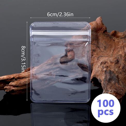 100 قطعة من حقائب المجوهرات، حقائب مجوهرات شفافة، حقائب مجوهرات بلاستيكية، أكياس بسحاب، حقائب مجوهرات بلاستيكية صغيرة شفافة، حقائب مجوهرات ذاتية الختم، أكياس تخزين الأقراط لحمل خواتم وأقراط المجوهرات in Saudi Arabia