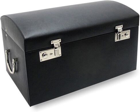 Morelle & Co. Marylyn Leather Jewelry Chest with 3 Takeaway cases, Black in Saudi Arabia