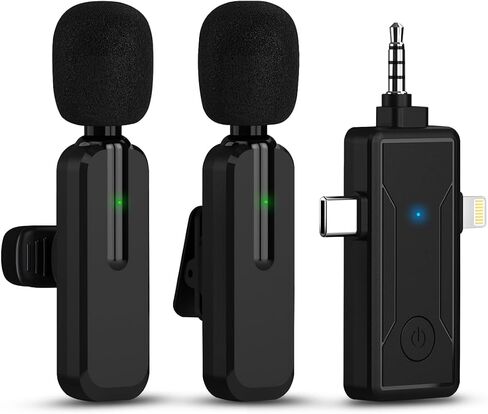 MAYBESTA Wireless Lavalier Microphone for iPhone iPad - Mini Bluetooth Mic with Charging Case - Phone Microphones for Video Recording Podcast YouTube LiveStreaming Vlogging in Kuwait