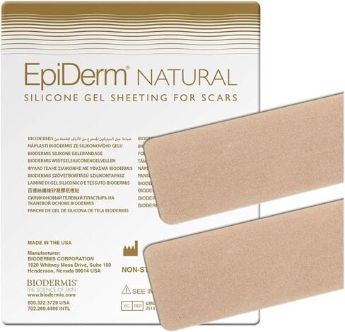 Epi-Derm Long Strip - 1.4 x 11.5 in - (1 Pair) (Clear) Silicone Scar Sheets from Biodermis in Kuwait