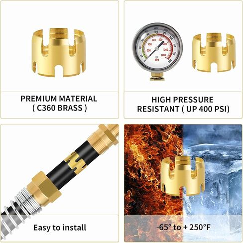 MuHize Air Brake Hose End Fitting - Upgraded 3/8 Air Hose Fittings, Brass Sleeve Tube for Hose End Connector, 3/8" Air Brake Hose End Fitting Repair Tube for Air Hose Braking System (Pack of 8) in Saudi Arabia