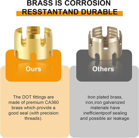 MuHize Air Brake Hose End Fitting - Upgraded 3/8 Air Hose Fittings, Brass Sleeve Tube for Hose End Connector, 3/8" Air Brake Hose End Fitting Repair Tube for Air Hose Braking System (Pack of 8) in Saudi Arabia