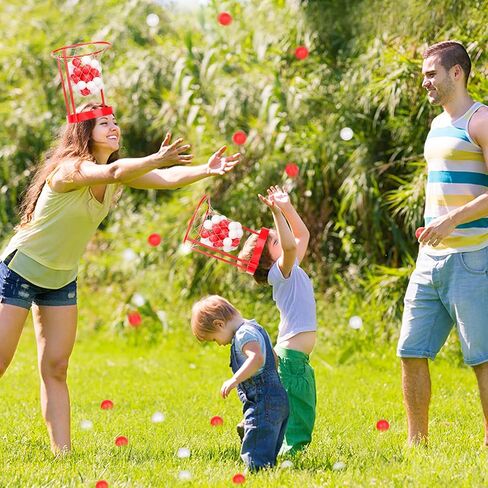 3 Pack Head Hoop Basketball Party Game for Kids and Adults Adjustable Basket Head Headband Game with 40 Balls for Carnival Party Family Indoor Outdoor Backyard Yard Birthday Basketball Games in Kuwait