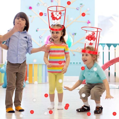 3 Pack Head Hoop Basketball Party Game for Kids and Adults Adjustable Basket Head Headband Game with 40 Balls for Carnival Party Family Indoor Outdoor Backyard Yard Birthday Basketball Games in Kuwait
