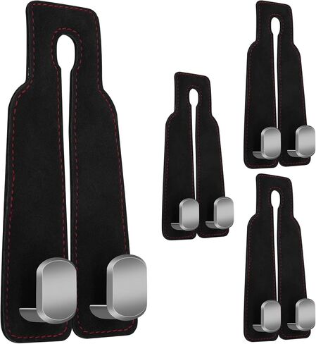 CANIPHA 4Pcs Car Seat Hooks for Headrest, Double Hook Purse Hook for Car Applies to Purse Hanger for Car Headrest Hook Car Purse Hook, Storage Headrest Hooks for Car Purse Holder for Car Tool(Black) in Saudi Arabia