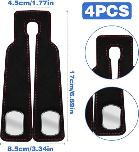 CANIPHA 4Pcs Car Seat Hooks for Headrest, Double Hook Purse Hook for Car Applies to Purse Hanger for Car Headrest Hook Car Purse Hook, Storage Headrest Hooks for Car Purse Holder for Car Tool(Black) in Saudi Arabia