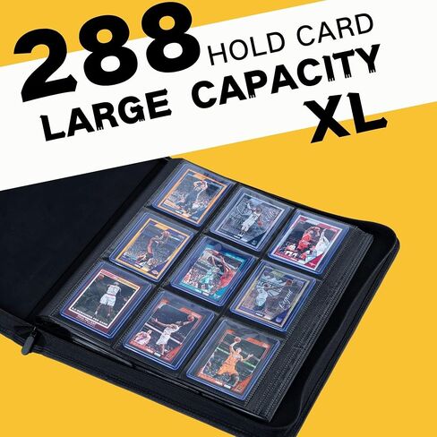 KUOOKING Top loader Binder - Holds 384+ Top Loaders for Cards, 12 Pocket TopLoader Binders with Sleeves for 3" x 4" Rigid Card Holders for standard card(Black)) in Saudi Arabia
