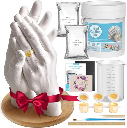 Hand Casting Kit for Couples - Anniversary Wedding Gifts for Him and Her, Plaster Hand Mold Casting Unique DIY Birthday, Christmas Gift for Husband, Wife, Friends, Women, Girlfriend Boyfriend in Kuwait