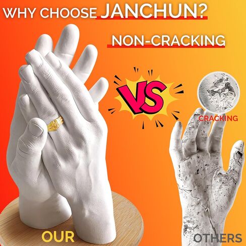 Hand Casting Kit for Couples - Anniversary Wedding Gifts for Him and Her, Plaster Hand Mold Casting Unique DIY Birthday, Christmas Gift for Husband, Wife, Friends, Women, Girlfriend Boyfriend in Kuwait