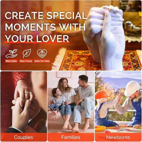 Hand Casting Kit for Couples - Anniversary Wedding Gifts for Him and Her, Plaster Hand Mold Casting Unique DIY Birthday, Christmas Gift for Husband, Wife, Friends, Women, Girlfriend Boyfriend in Kuwait