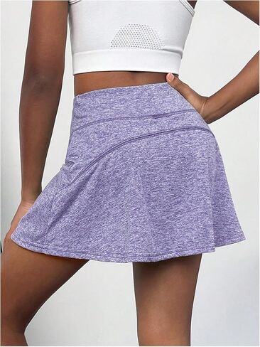 تنانير رياضية للفتيات من SweatyRocks، تنورة رياضية عالية الخصر على شكل حرف A مع جيب in Saudi Arabia