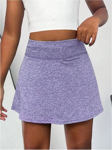 تنانير رياضية للفتيات من SweatyRocks، تنورة رياضية عالية الخصر على شكل حرف A مع جيب in Saudi Arabia