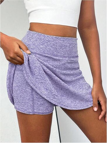 تنانير رياضية للفتيات من SweatyRocks، تنورة رياضية عالية الخصر على شكل حرف A مع جيب in Saudi Arabia