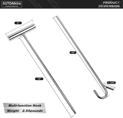 Heavy Duty 5th Wheel Pin Puller, 32" Solid Steel Chrome Plated Fifth Wheel Puller Hook, 1 Pack in Saudi Arabia