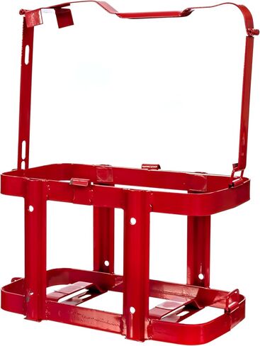 Gas Can Steel Bracket for Jerry Fuel Can Holder 5 Gallon or 20 Liter Already Assembled and Welded (RED) in Saudi Arabia