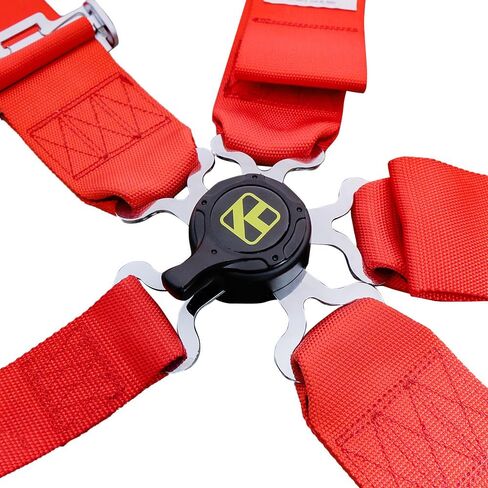5 Point Racing Seat Belt Harness Set 3" Camlock Quick Release with Premium Quality Soft Webbing Red in Saudi Arabia