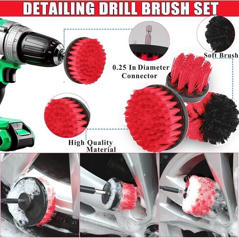 52PCS Car Wash Kit,Car Cleaning Kit with Foam Gun Sprayer High Power Handheld Vacuum Drill Brush, Car Wheel Brush for Car Cleaning Supplies Complete Interior Exterior Car Detailing kit Black in Saudi Arabia