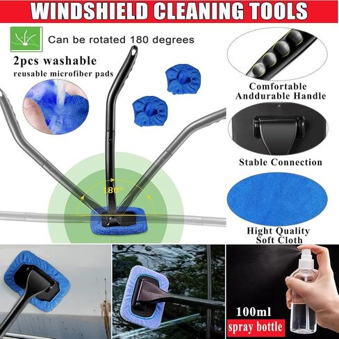 52PCS Car Wash Kit,Car Cleaning Kit with Foam Gun Sprayer High Power Handheld Vacuum Drill Brush, Car Wheel Brush for Car Cleaning Supplies Complete Interior Exterior Car Detailing kit Black in Saudi Arabia