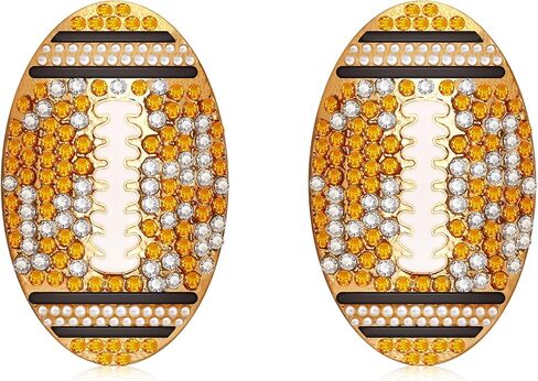 Football Earrings for Women, Pave Rhinestones Football Mom Trio Dangle Earrings, Sports Lover Touchdown Drop Earrings, Football Team Gifts for Women Jewelry in Saudi Arabia