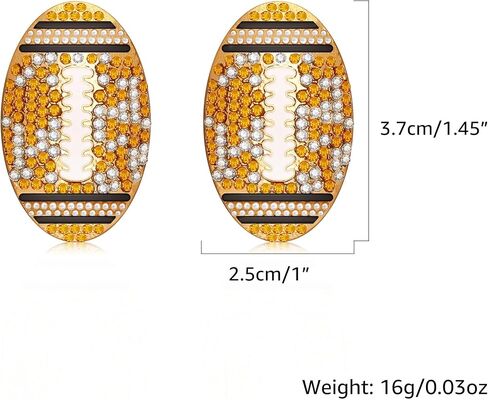 Football Earrings for Women, Pave Rhinestones Football Mom Trio Dangle Earrings, Sports Lover Touchdown Drop Earrings, Football Team Gifts for Women Jewelry in Saudi Arabia